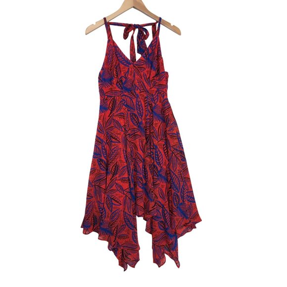 Alexis x Target Midi Dress Womens S Red Blue Sleeveless Fairy Sexy Party Tropica - Picture 2 of 11